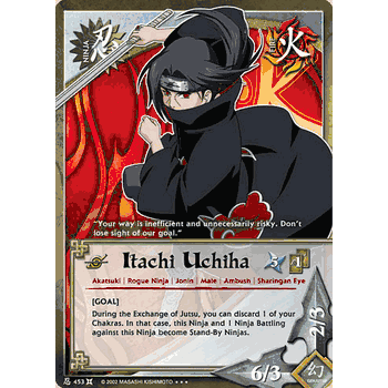 N-453 ITACHI UCHIHA Gold Foil Holofoil Naruto Card