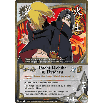 N-502 ITACHI UCHIHA & DEIDARA Gold Foil Holofoil Naruto Card