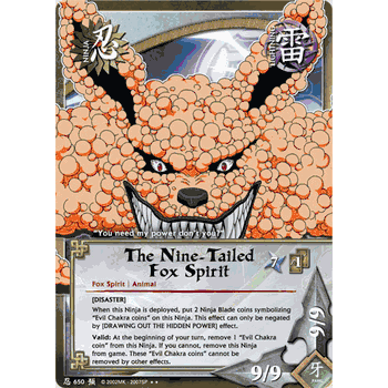 N-650 The Nine-Tailed Fox Spirit (Disaster) Naruto TCG Rare Card