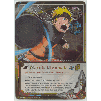 N-919 Naruto Uzumaki (Sage in Training) Gold Foil Rare Naruto Card