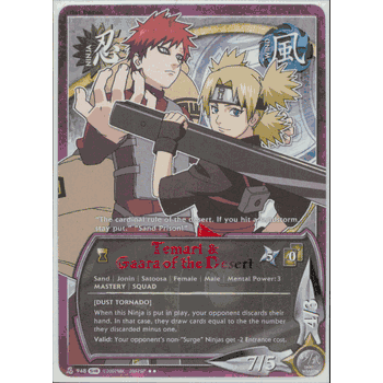 N-948 Temari & Gaara of the Desert (Dust Tornado) Rare Naruto Card