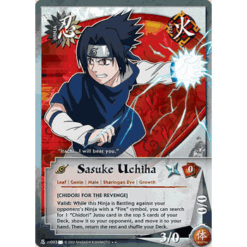 N-US003 Sasuke Uchiha Naruto Rare Card
