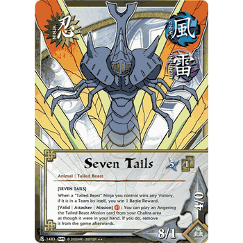 N1483 SEVEN TAILS [SEVEN TAILS] Rare Naruto Kage Summit Card