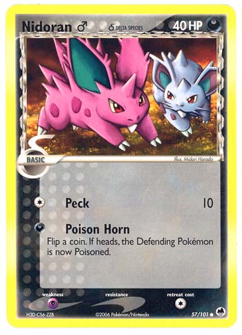 NIDORAN? DELTA Common CardPokemon EX Dragon Frontiers Card # 57