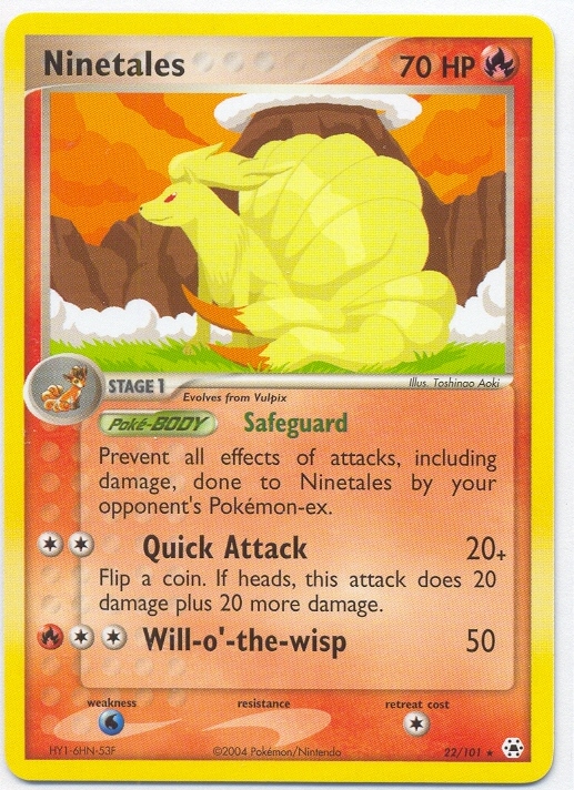 NINETALES Rare Pokemon Hidden Legends Card # 22