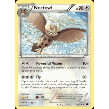 NOCTOWL BW9 Pokemon Plazma Freeze Uncommon Card # 92