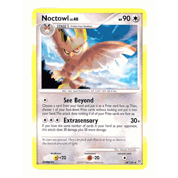 NOCTOWL Rare Pokemon Diamond & Pearl Card # 34