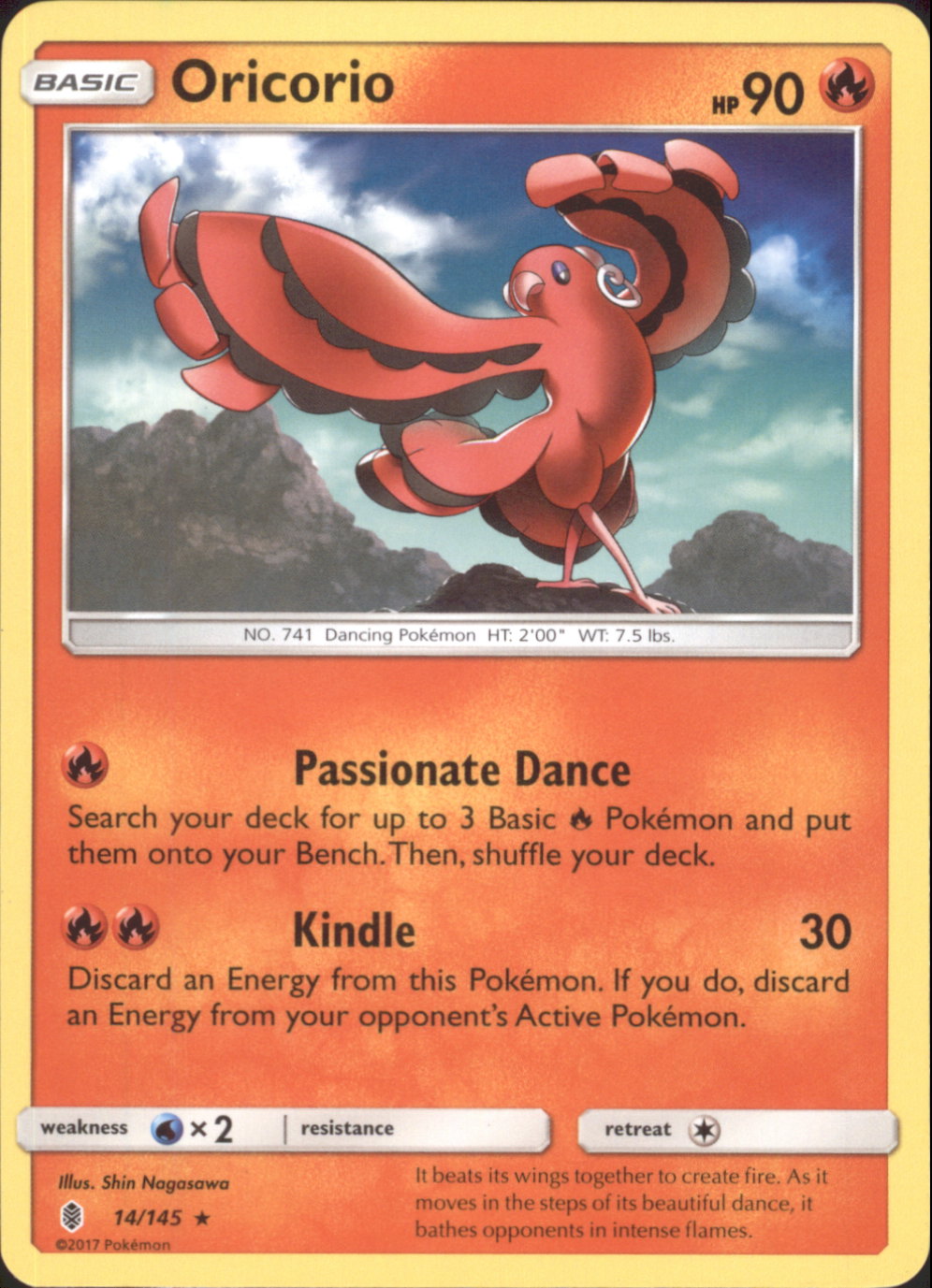 ORICORIO Pokemon SM02 Sun & Moon Guardians Rising Rare Card # 14 ORICORIO Pokemon SM02 Sun & Moon Guardians Rising Rare Card # 14