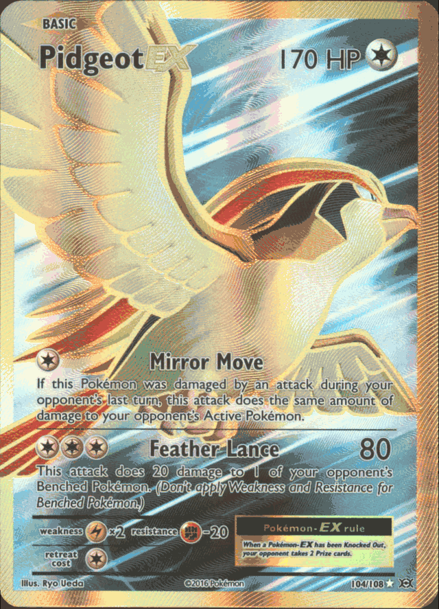 PIDGEOT EX Pokemon XY Evolutions XY12 Full Art Ultra Rare Card # 104 PIDGEOT EX Pokemon XY Evolutions XY12 Full Art Ultra Rare Card # 104