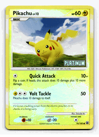 PIKACHU LV.12 Pokemon PLATINUM Burger King Reverse Foil Promo Card # 70/100