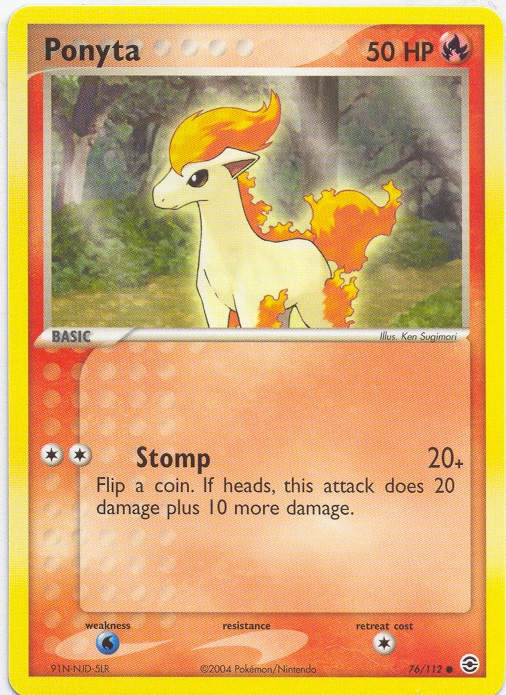 PONYTA Common Pokemon Fire Red Leaf Green Card # 76