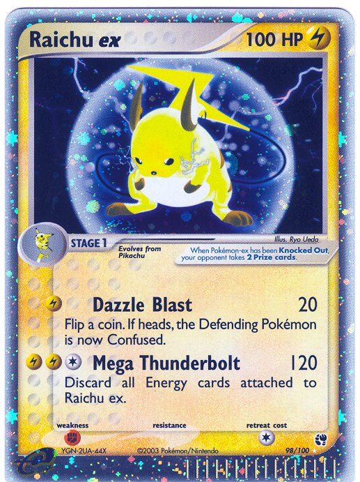 RAICHU EX Rare Holofoil EX Pokemon Sandstorm Card # 98 RAICHU EX Rare Holofoil EX Pokemon Sandstorm Card # 98