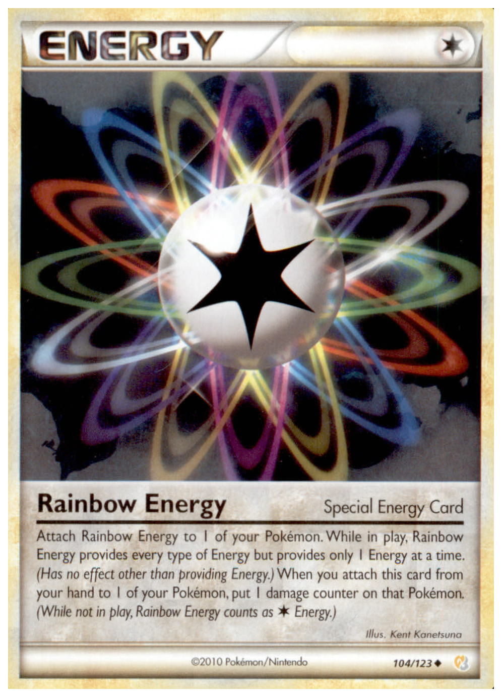 RAINBOW ENERGY HeartGold SoulSilver HGSS Uncommon Pokemon Trainer Card #  104/123
