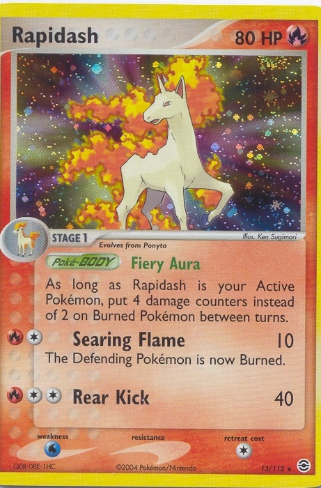 RAPIDASH Holofoil Rare Pokemon Fire Red Leaf Green Card # 13