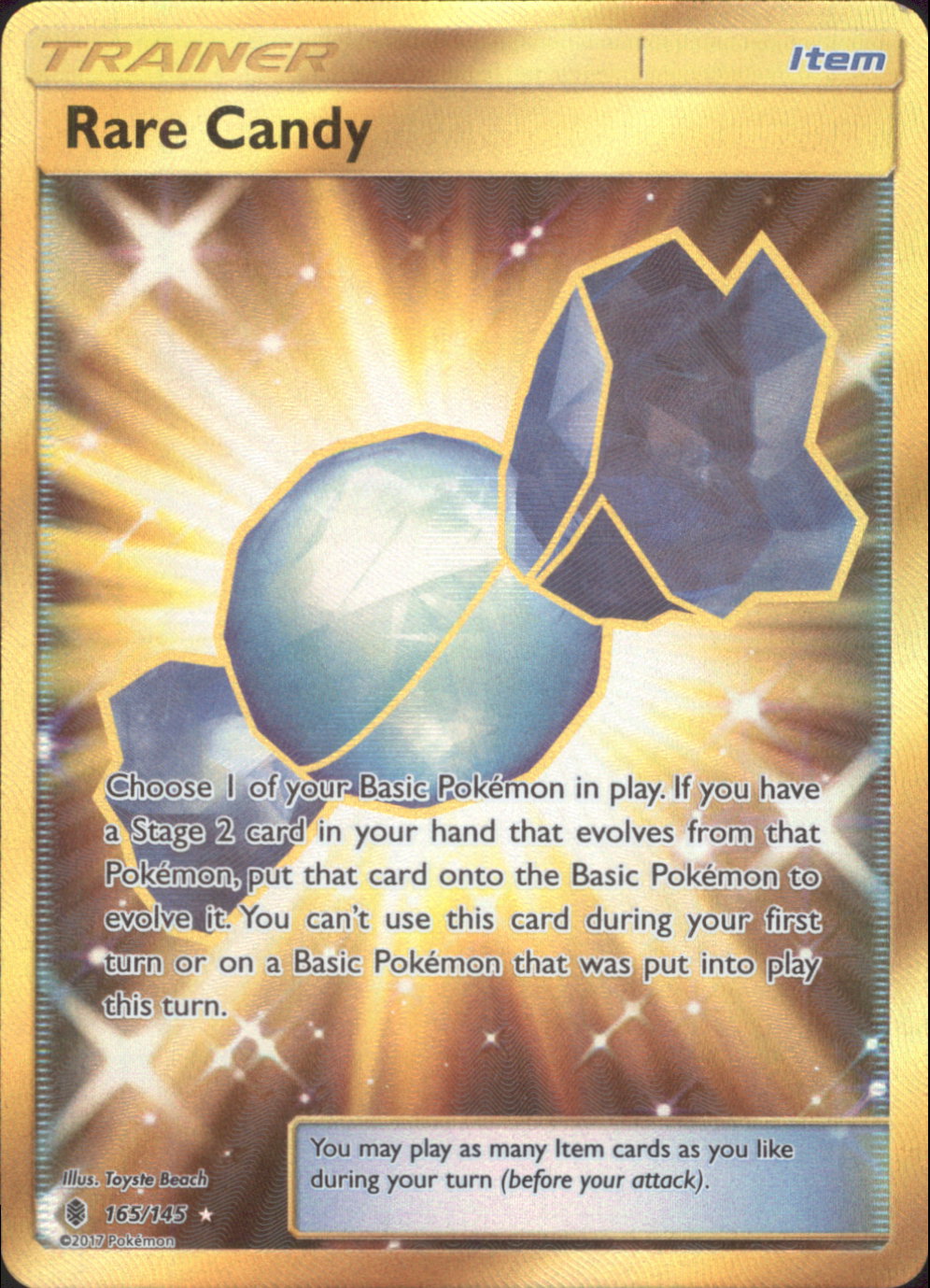 RARE CANDY Pokemon SM02 Sun & Moon Guardians Rising Secret Rare Card # 165 RARE CANDY Pokemon SM02 Sun & Moon Guardians Rising Secret Rare Card # 165