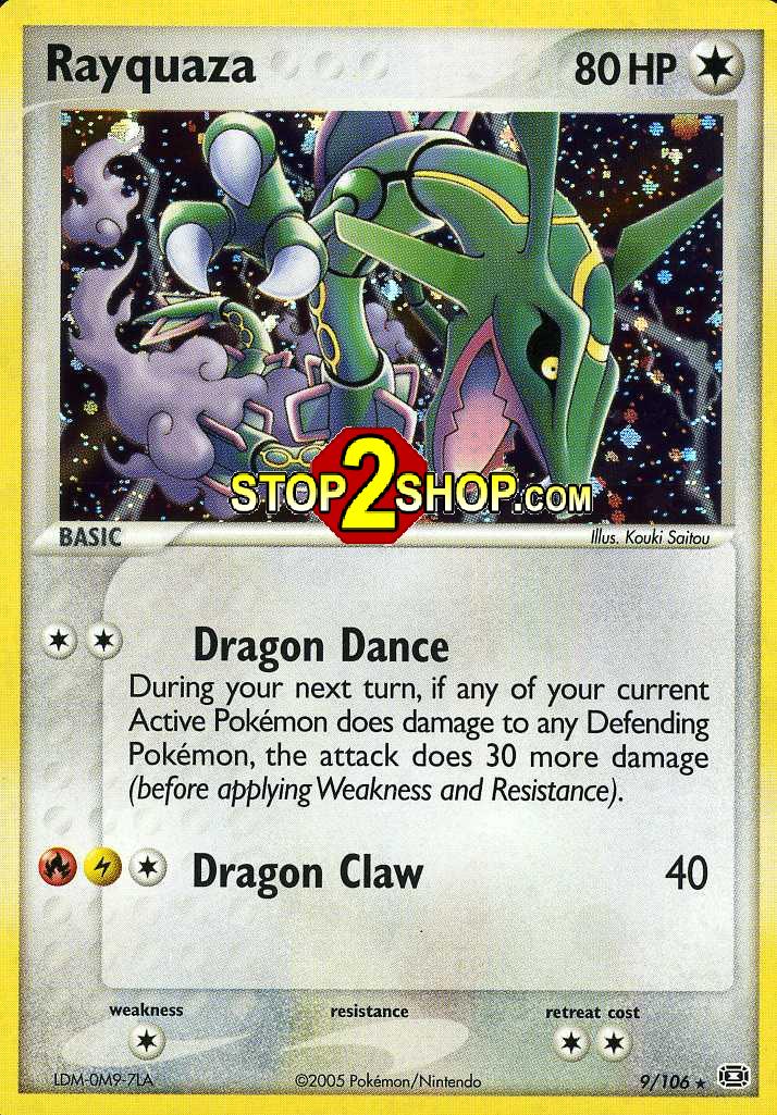 RAYQUAZA Pokemon Emerald Single Holofoil Rare Card # 9 RAYQUAZA Pokemon Emerald Single Holofoil Rare Card # 9