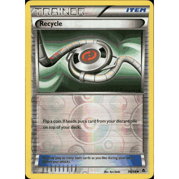 RECYCLE PARALLEL (REVERSE) FOIL Pokemon BW2 Emerging Powers Card # 96/98