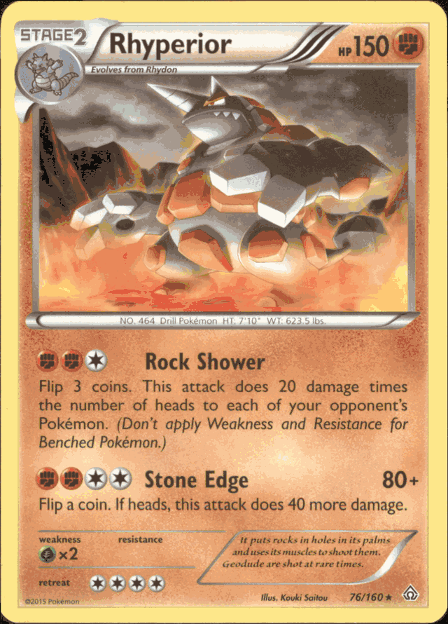 RHYPERIOR Pokemon XY Primal Clash Rare Card # 76/160