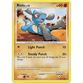 RIOLU Pokemon Common Platinum Card # 91