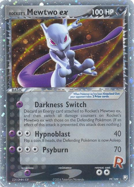 ROCKET'S MEWTWO EX Team Rocket Returns EX Holofoil Rare Pokemon Card # 99