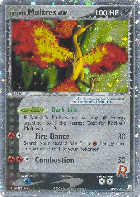 ROCKET'S MOLTRES EX Team Rocket Returns EX Holofoil Rare Pokemon Card # 100