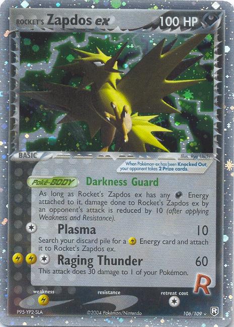 ROCKET'S ZAPDOS EX Team Rocket Returns EX Holofoil Rare Pokemon Card # 106