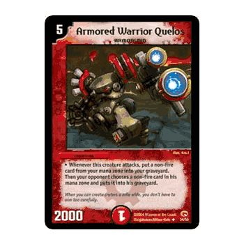 RSW-034 Armored Warrior Quelos Duel Masters TCG Rampage of the Super Warriors Uncommon Card # 34