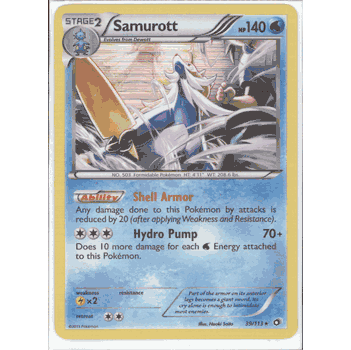 SAMUROTT Holo Rare Pokemon BW11 Black & White Legendary Treasures Card # 39