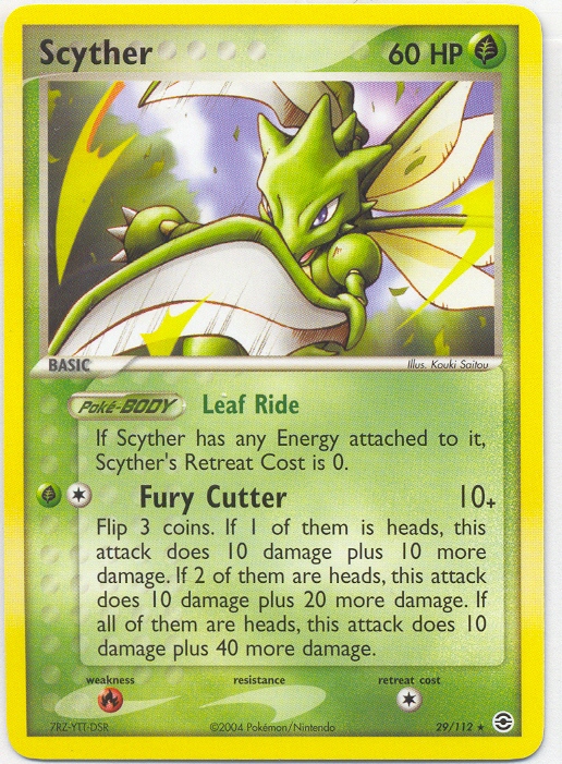 SCYTHER Rare Pokemon Fire Red Leaf Green Card # 29