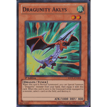 SDDL-EN003 DRAGUNITY AKLYS Yugioh Dragunity Legion Structure Deck Super Rare Foil Card