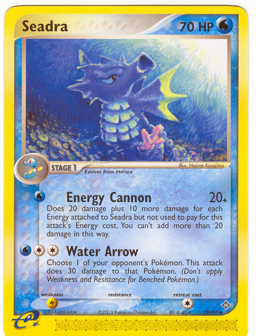 SEADRA WATER ARROW Uncommon Dragon Card # 39
