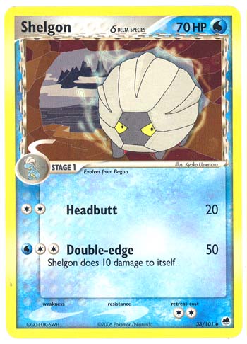 pokemon shelgon card Vintage Rare - EX Dragon Non-Holo 20/97 it takes 20 less damage from attacks (after applying Weakness and Resistance) Holo Rare Pokemon Card Shelgon