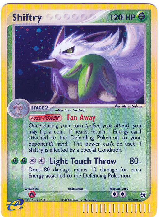 SHIFTRY Rare Holofoil Pokemon Sandstorm Card # 12