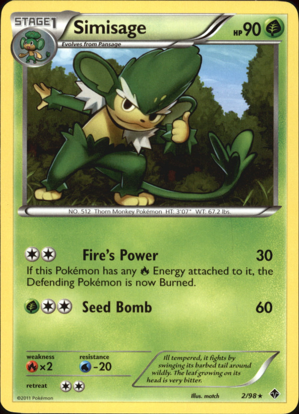 pokemon simisage card Geeta (188/197) – Torena main image 1