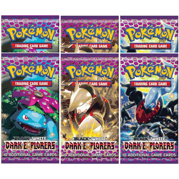 (SIX) Pokemon (BW5) Black & White DARK EXPLORERS BOOSTER PACKS containing 10 Pokemon Cards each