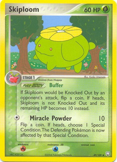 skiploom pokemon card Team Rocket Returns Uncommon # 49 Grass / 60 / Stage 1 Card Text Pokemon Card Game/[DP3] Secret Wonders
