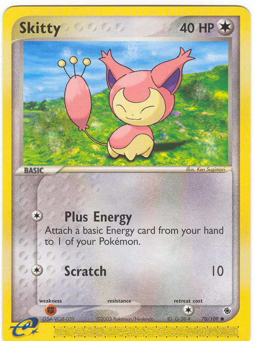 SKITTY 40 HP Common Pokemon EX Ruby & Sapphire Card # 70 SKITTY 40 HP Common Pokemon EX Ruby & Sapphire Card # 70