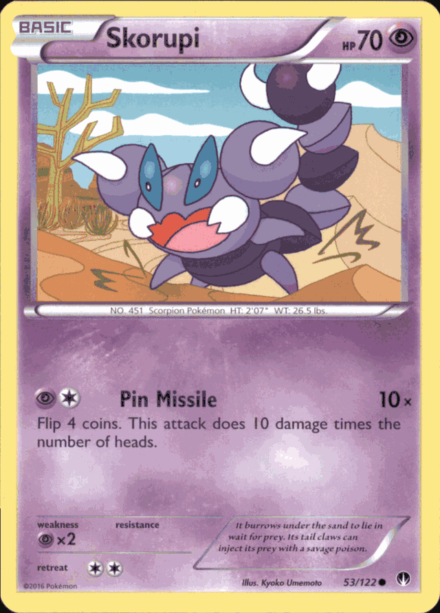 SKORUPI Pokemon XY BreakPOINT Common Card # 53/122 SKORUPI Pokemon XY BreakPOINT Common Card # 53/122