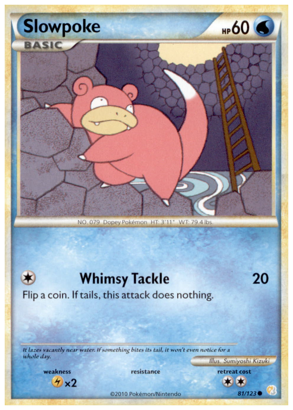 SLOWPOKE HeartGold SoulSilver HGSS Common Pokemon Card # 81/123