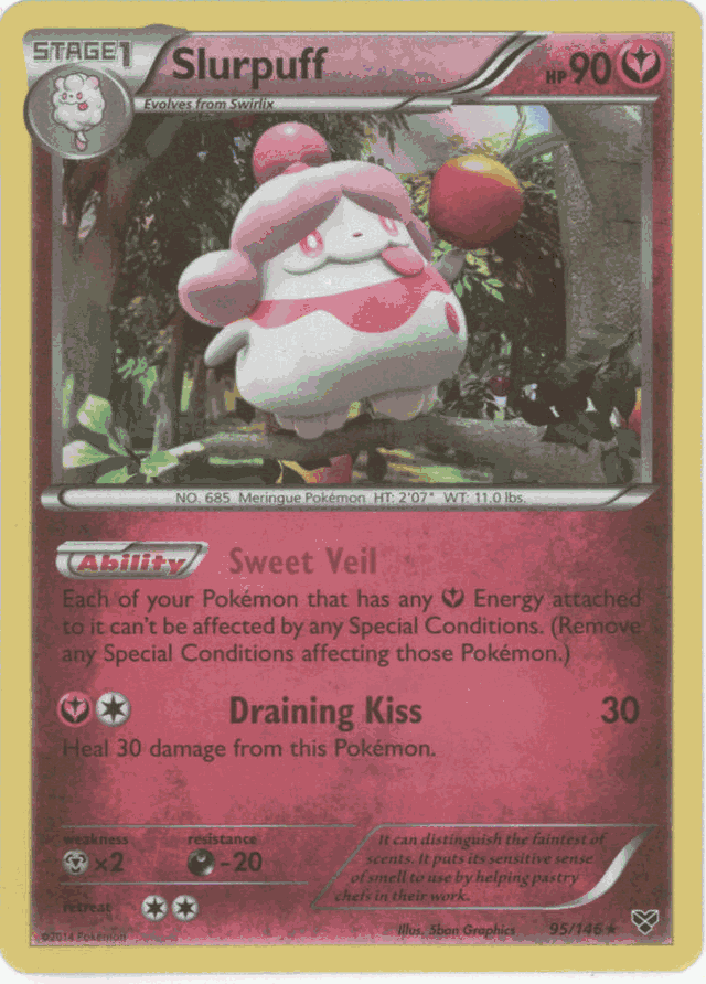SLURPUFF Pokemon X&Y Base Set Holo Rare Card # 95/146