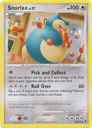 rare snorlax card Pokemon Platinum Rising Rivals # 33 Snorlax cant become Asleep CollectingAll Sports Cards And Memorabilia