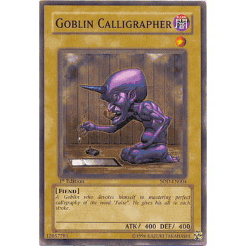 SOD-EN004 Goblin Calligrapher Yugioh Soul of the Duelist Common Card