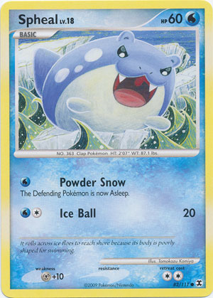SPHEAL Pokemon Platinum Rising Rivals Common Card # 82