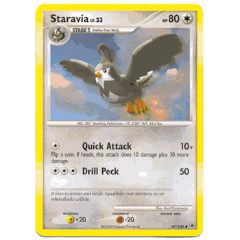STARAVIA LV.23 Pokemon Majestic Dawn Uncommon Card # 47