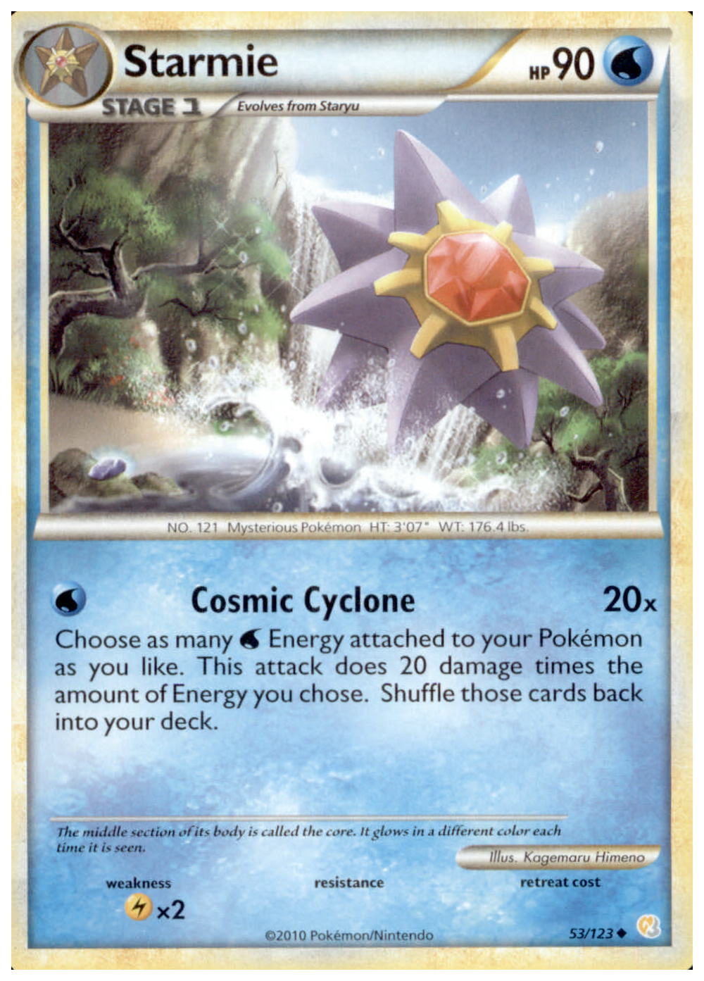 pokemon cards soulsilver STARMIE HeartGold SoulSilver HGSS Uncommon Pokemon Card # 53/123