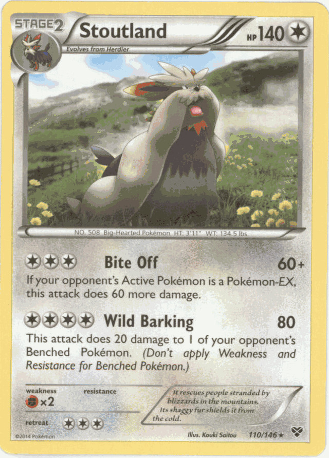 STOUTLAND Pokemon X&Y Base Set Rare Card # 110/146 STOUTLAND Pokemon X&Y Base Set Rare Card # 110/146