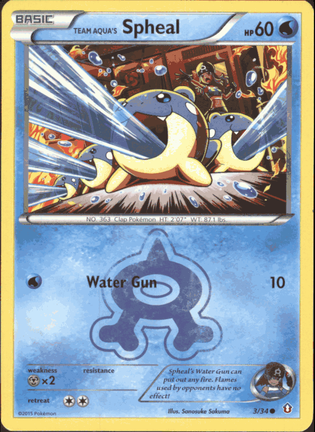 TEAM AQUA'S SPHEAL Pokemon Double Crisis Rival Ambitions Common Card # 3/34