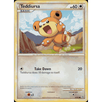 TEDDIURSA Pokemon HS Unleashed Common Card # 65/95