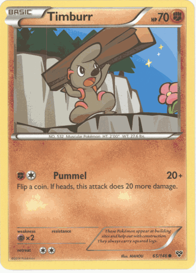 TIMBURR Pokemon X&Y Base Set Common Card # 65/146