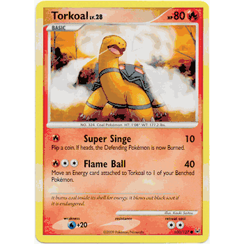 TORKOAL Pokemon Common Platinum Card # 100